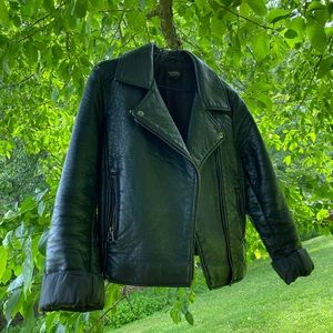 Leather biker jacket